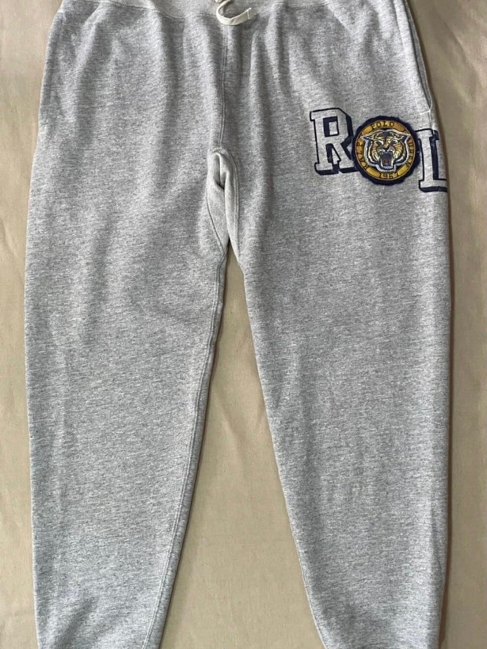 Polo by Ralph Lauren Gray Sweatpants with Navy & Gold Patch